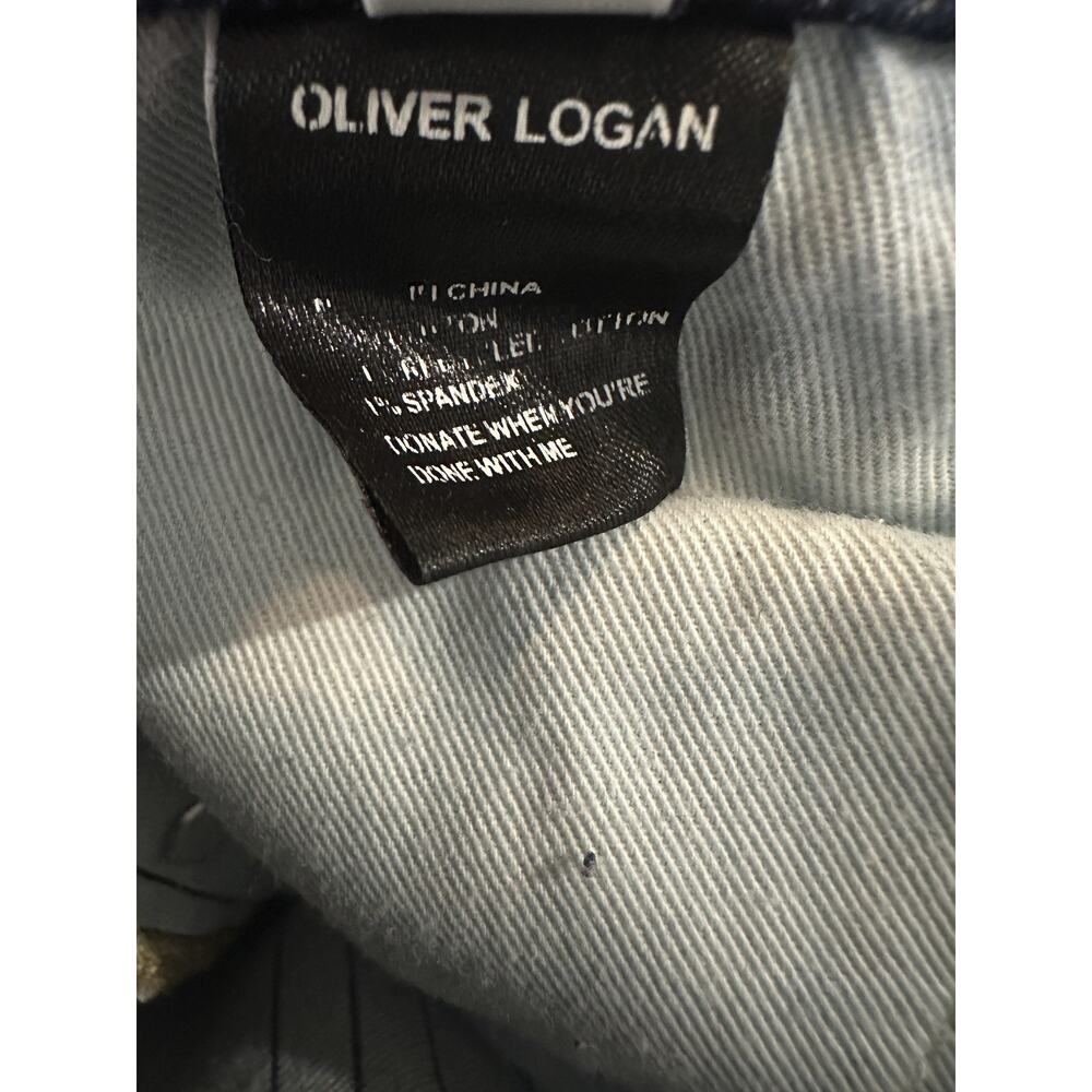 Oliver Logan Aberdeen Jeans Dark Wash Wide Leg Crop High Rise Raw Hem Denim 28 - Picture 6 of 14